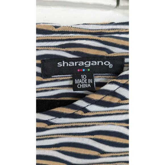 Sharagano Women’s Size 10 Abstract Textured Geo Print Cap Sleeve Stretch Dress - Picture 5 of 6